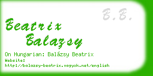beatrix balazsy business card